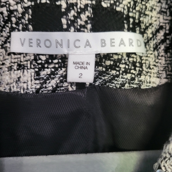Veronica Beard Rhinestone Miller Dickey Plaid Tweed Jacket Size 2 Black - Picture 8 of 16